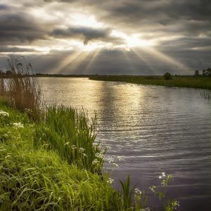 Niederlande - Fluss mit Wolken